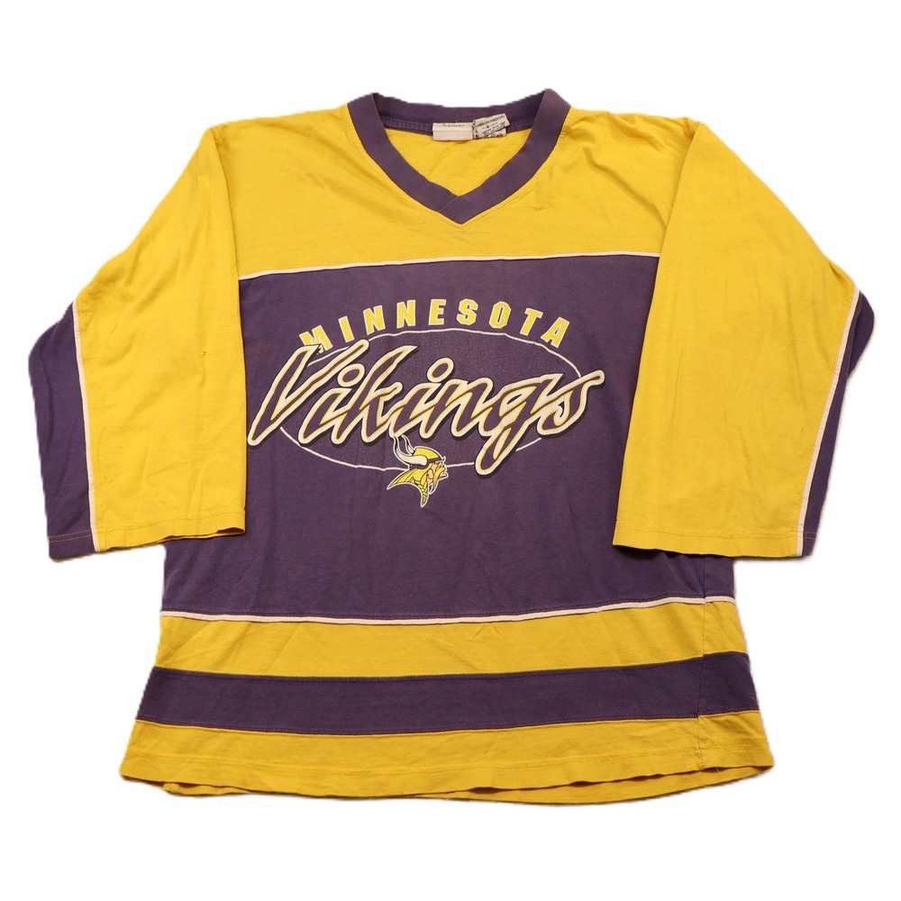 The Edge Mens M Jersey Shirt Purple Minnesota Vikings 1999 Vintage Long Sleeve